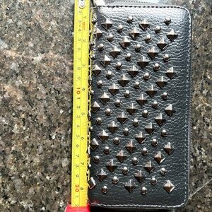 Studded zipper wallet
